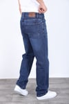 Erkek koyu Toz mavi Baggy Kot Pantolon - Geniş Kalıp Günlük Rahat Denim Jean