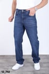 Erkek koyu Toz mavi Baggy Kot Pantolon - Geniş Kalıp Günlük Rahat Denim Jean