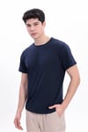 Erkek Lacivert Basic Tişört – Regular Fit Bisiklet Yaka %100 Pamuk 30/1 Süprem Kumaş Günlük T-Shirt