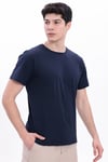 Erkek Lacivert Basic Tişört – Regular Fit Bisiklet Yaka %100 Pamuk 30/1 Süprem Kumaş Günlük T-Shirt