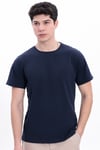 Erkek Lacivert Basic Tişört – Regular Fit Bisiklet Yaka %100 Pamuk 30/1 Süprem Kumaş Günlük T-Shirt