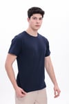 Erkek Lacivert Basic Tişört – Regular Fit Bisiklet Yaka %100 Pamuk 30/1 Süprem Kumaş Günlük T-Shirt