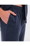 Erkek Lacivert Keten Takım Oversize Gömlek & Pantolon 2’li Set Bağcıklı Rahat Yazlık Kombin