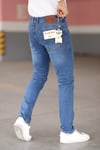 Erkek Lacivert Kot Pantolon Urban Fit Denim Esnek Rahat Kalıp Günlük Jean Pantolon