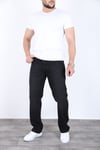 Erkek Mat Siyah Baggy Kot Pantolon - Geniş Kalıp Günlük Rahat Denim Jean