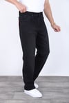 Erkek Mat Siyah Baggy Kot Pantolon - Geniş Kalıp Günlük Rahat Denim Jean