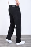 Erkek Mat Siyah Baggy Kot Pantolon - Geniş Kalıp Günlük Rahat Denim Jean