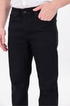 Erkek Mat Siyah Regular Fit Düz Paça Esnek Denim Kot Pantolon Günlük