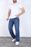 Erkek Mavi Baggy Kot Pantolon - Geniş Kalıp Günlük Rahat Denim Jean