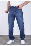 Erkek Mavi Baggy Kot Pantolon - Geniş Kalıp Günlük Rahat Denim Jean