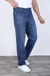 Erkek Mavi Baggy Kot Pantolon - Geniş Kalıp Günlük Rahat Denim Jean
