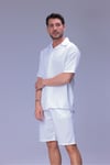Erkek Rahat Kalıp Cepli Keten Gömlek ve Beli Lastikli Şort Yazlık Oversize Takım