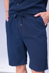 Erkek Rahat Kalıp Cepli Keten Gömlek ve Beli Lastikli Şort Yazlık Oversize Takım