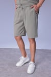 Erkek Rahat Kalıp Cepli Keten Gömlek ve Beli Lastikli Şort Yazlık Oversize Takım