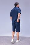 Erkek Rahat Kalıp Cepli Keten Gömlek ve Beli Lastikli Şort Yazlık Oversize Takım