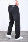 Erkek Siyah Baggy Kot Pantolon - Geniş Kalıp Günlük Rahat Denim Jean