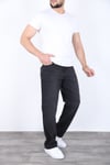 Erkek Siyah Baggy Kot Pantolon - Geniş Kalıp Günlük Rahat Denim Jean