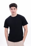 Erkek Siyah Basic Tişört – Regular Fit Bisiklet Yaka %100 Pamuk 30/1 Süprem Kumaş Günlük T-Shirt
