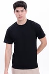 Erkek Siyah Basic Tişört – Regular Fit Bisiklet Yaka %100 Pamuk 30/1 Süprem Kumaş Günlük T-Shirt