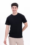Erkek Siyah Basic Tişört – Regular Fit Bisiklet Yaka %100 Pamuk 30/1 Süprem Kumaş Günlük T-Shirt