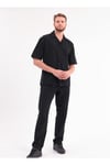 Erkek Siyah Keten Takım Oversize Gömlek & Pantolon 2’li Set Bağcıklı Rahat Yazlık Kombin