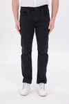 Erkek Siyah Regular Fit Düz Paça Esnek Denim Kot Pantolon Günlük