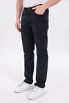 Erkek Siyah Regular Fit Düz Paça Esnek Denim Kot Pantolon Günlük