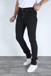 Erkek Siyah Regular Fit Rahat Kesim Denim Siyah Jeans