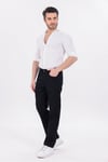 Erkek Siyah Regular Fit Rahat Kesim Denim Zift Mavi Jeans