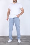 Erkek Toz mavi Baggy Kot Pantolon - Geniş Kalıp Günlük Rahat Denim Jean