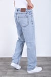 Erkek Toz mavi Baggy Kot Pantolon - Geniş Kalıp Günlük Rahat Denim Jean