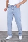 Erkek Toz mavi Baggy Kot Pantolon - Geniş Kalıp Günlük Rahat Denim Jean