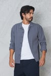 Erkek Uzun Kollu keten görünümlü Gömlek Oversize Kalıp