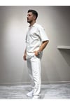 Gömlek pantolon Erkek Keten Takım Oversize Kalıp
