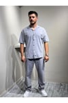 Gömlek pantolon Erkek Keten Takım Oversize Kalıp