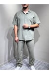 Gömlek pantolon Erkek Keten Takım Oversize Kalıp