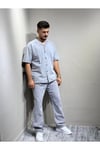 Gömlek pantolon Erkek Keten Takım Oversize Kalıp