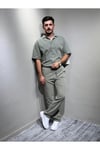 Gömlek pantolon Erkek Keten Takım Oversize Kalıp