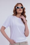 Kadın Beyaz Basic Tişört – Regular Fit Bisiklet Yaka %100 Pamuk 30/1 Süprem Kumaş Günlük T-Shirt