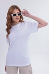 Kadın Beyaz Basic Tişört – Regular Fit Bisiklet Yaka %100 Pamuk 30/1 Süprem Kumaş Günlük T-Shirt