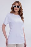 Kadın Beyaz Basic Tişört – Regular Fit Bisiklet Yaka %100 Pamuk 30/1 Süprem Kumaş Günlük T-Shirt
