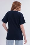 Kadın Lacivert Basic Tişört – Regular Fit Bisiklet Yaka %100 Pamuk 30/1 Süprem Kumaş Günlük T-Shirt
