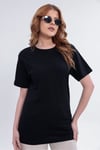 Kadın Siyah Basic Tişört – Regular Fit Bisiklet Yaka %100 Pamuk 30/1 Süprem Kumaş Günlük T-Shirt