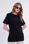 Kadın Siyah Basic Tişört – Regular Fit Bisiklet Yaka %100 Pamuk 30/1 Süprem Kumaş Günlük T-Shirt