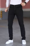 Siyah Erkek Regular Fit Rahat Kesim Jean Pantolon