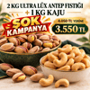 Kampanyalı Özel Paket | 2 Kg Ultra Lüx Fıstık + 1 Kg Kaju