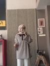 Çizgili kahve tunik - 011