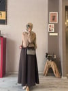 Düğmeli karamel hırka - 019