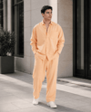 Erkek Modal Kumaş Oversize Gömlek Baggy Pantolon Takım