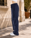 Kadın Beli Lastikli Kargo Cepli Baggy Keten Pantolon